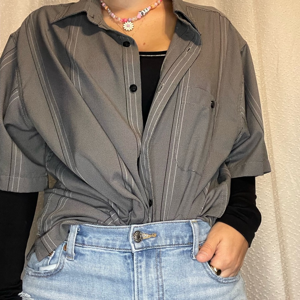 Haggar Charcoal Button Down Shirt